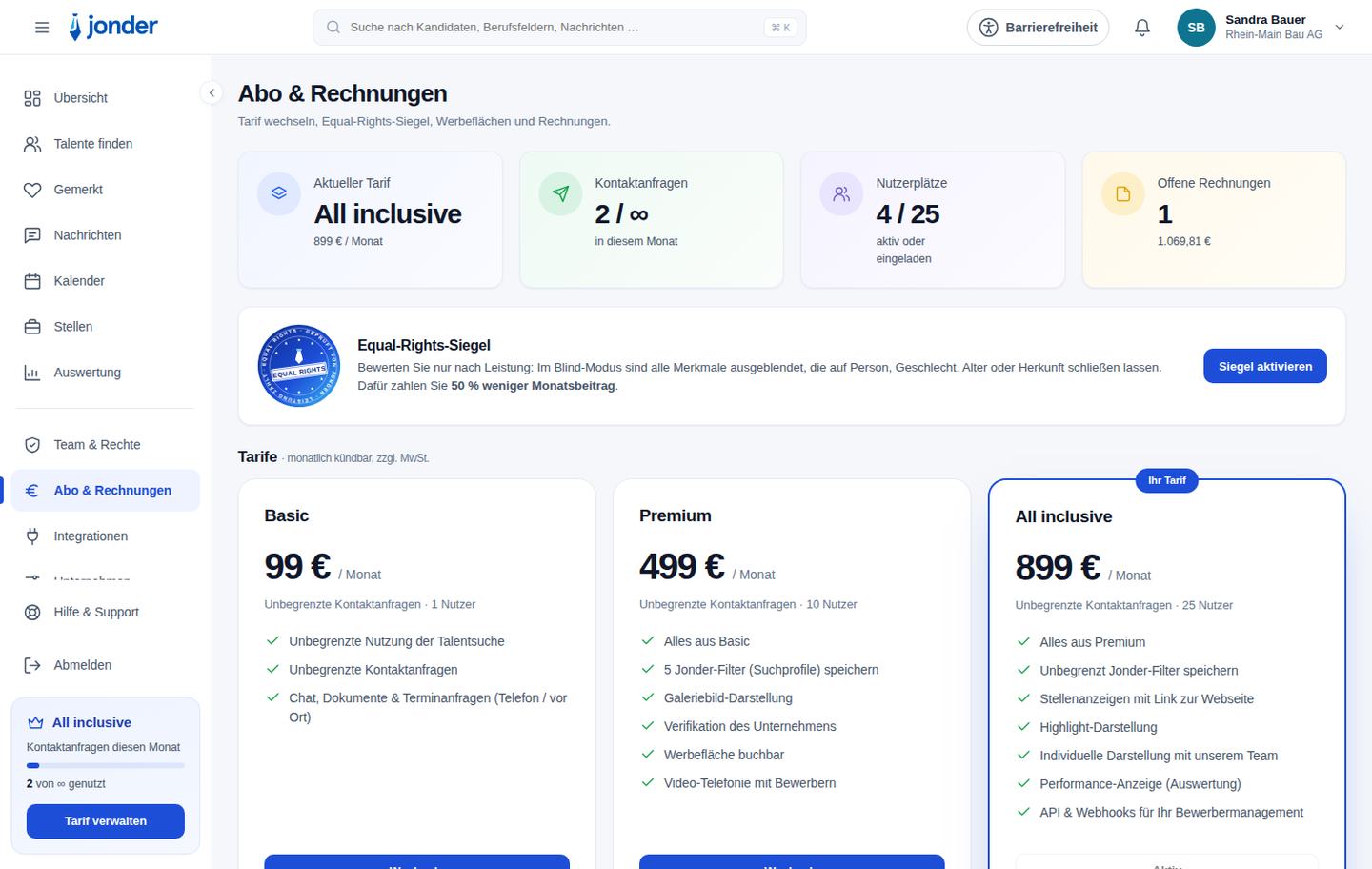 Abo & Rechnungen in der App