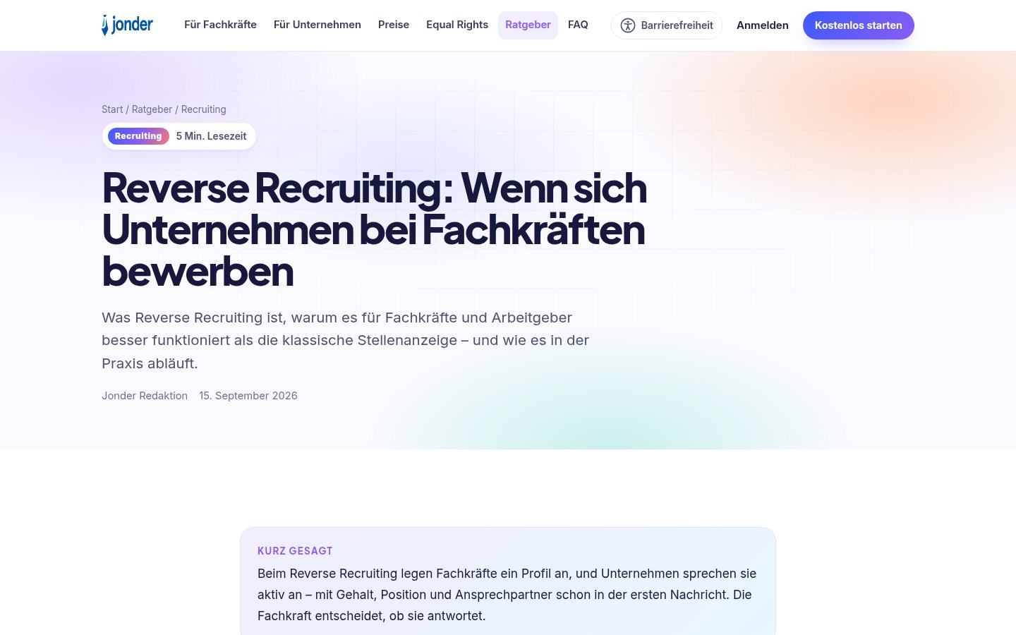 Ein Artikel im Ratgeber